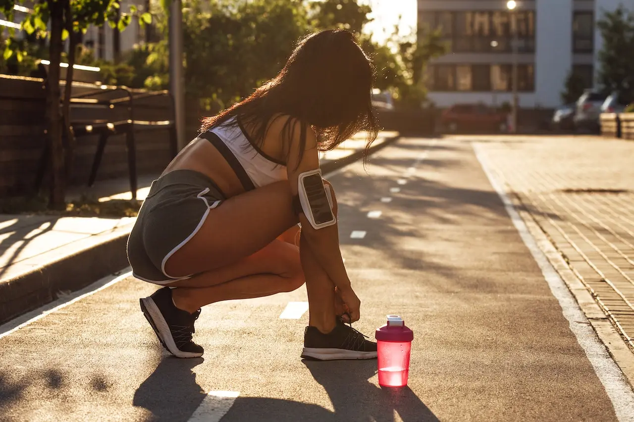 Women bring a bottle of water for the run