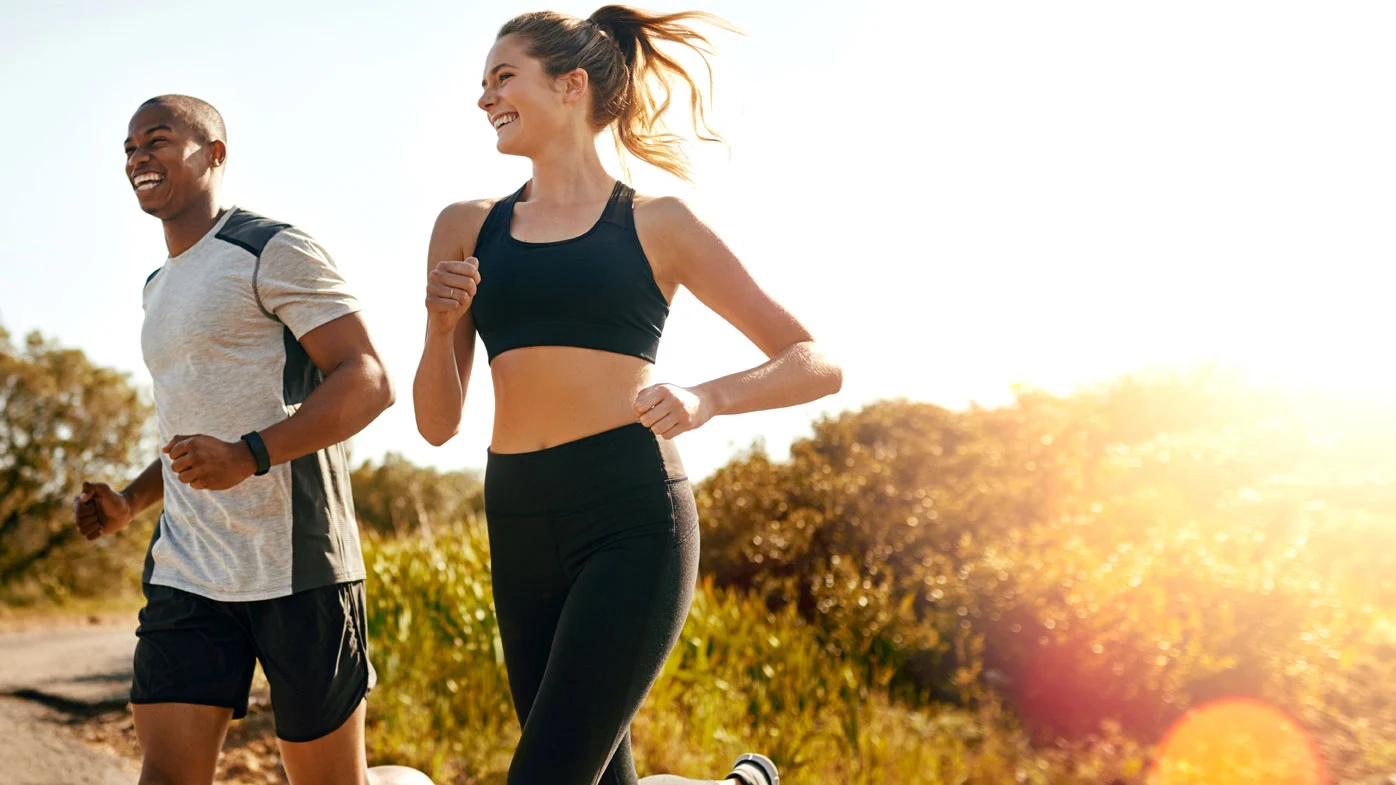 People smiling while running