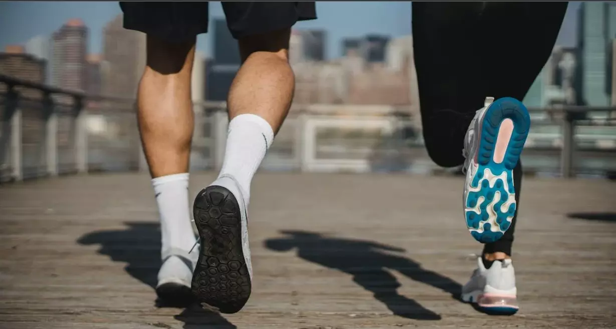 Legs of person jogging