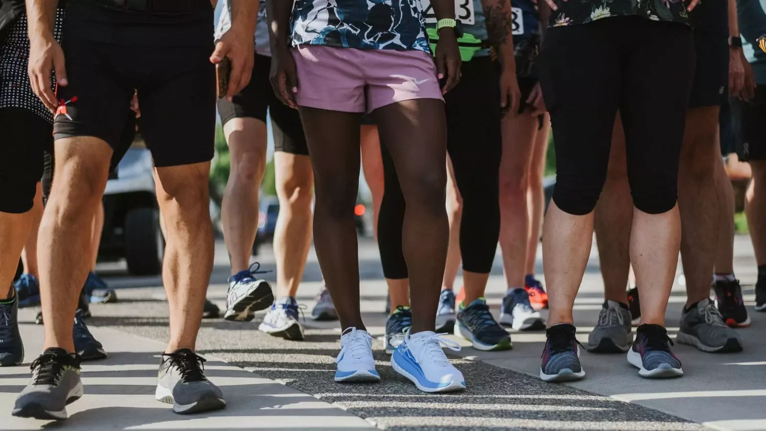 Different styles and cut of the shorts for runners