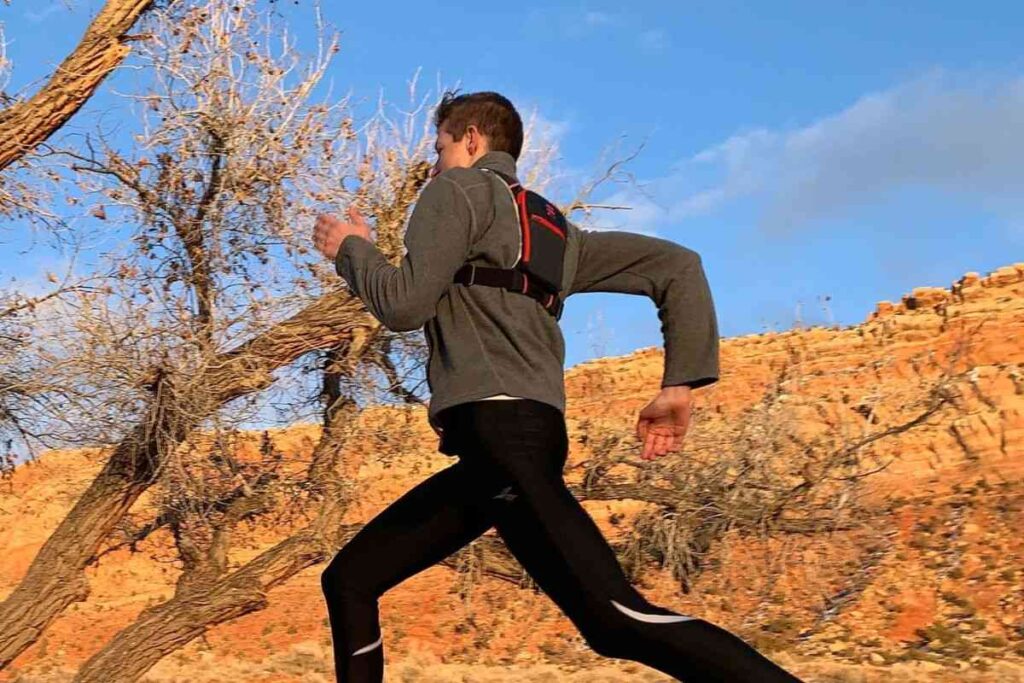 Man running with running-pack