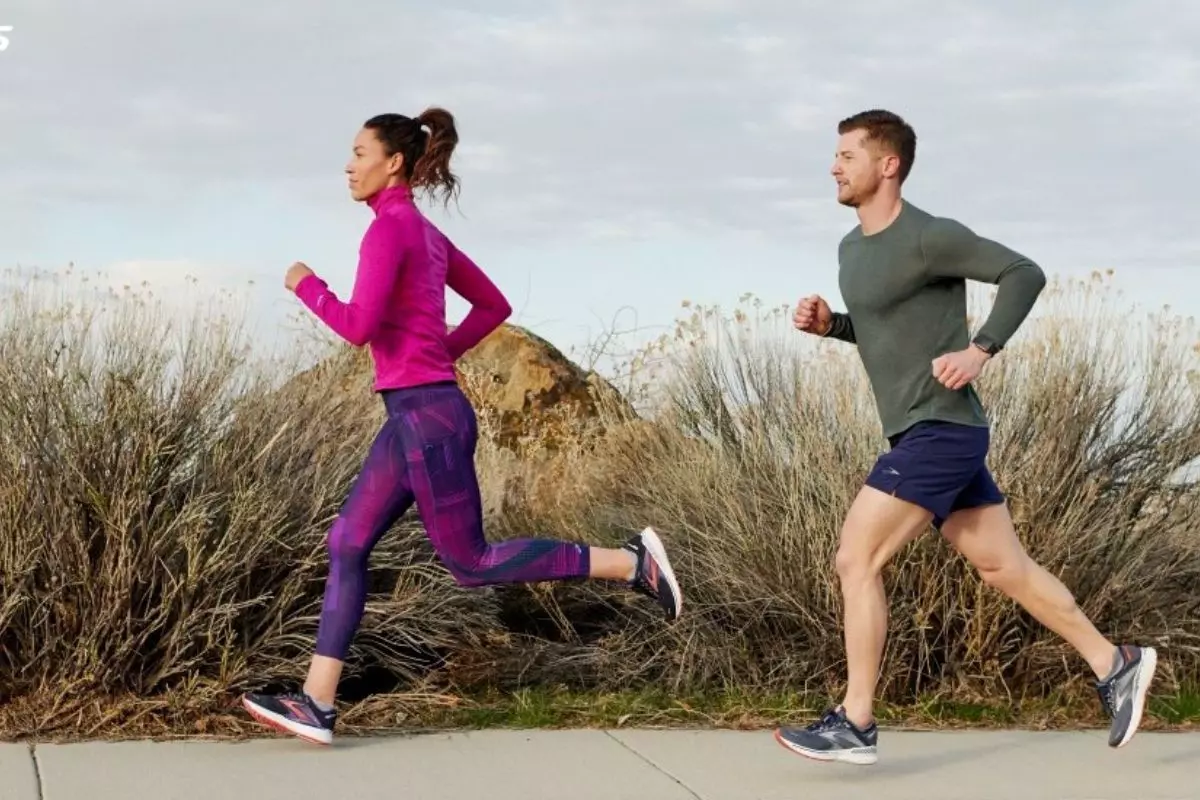 People run in Brooks Running GTS 22 Shoes