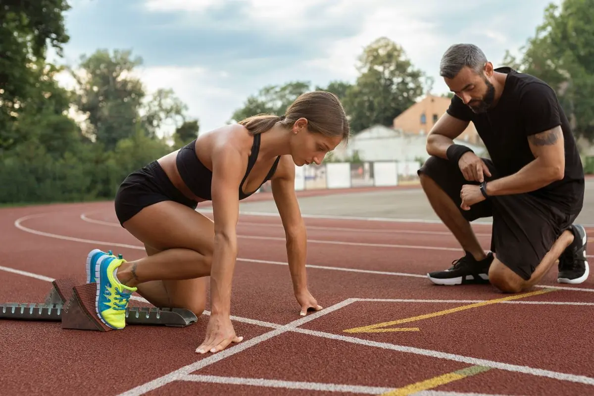 Young woman training to keep up with a 15k challenge