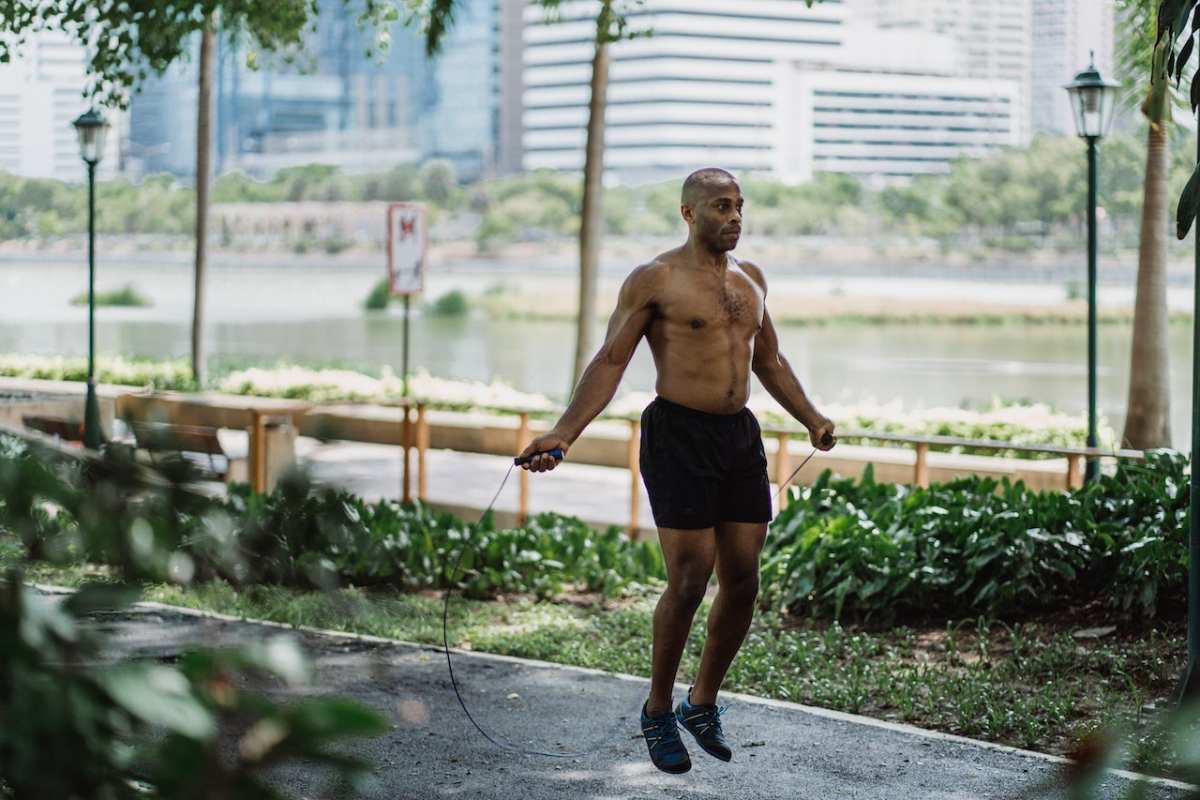 Rope jumping is a great way to stay active and fit