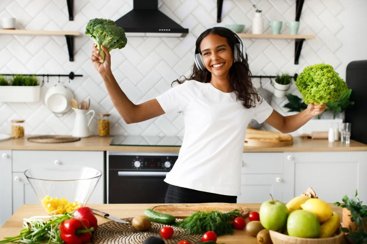 Runner woman prepare to cook healthy food