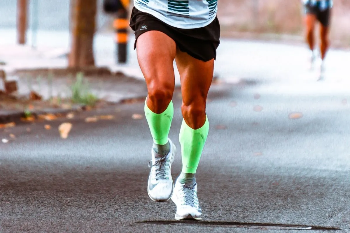 Athlet running after weights training