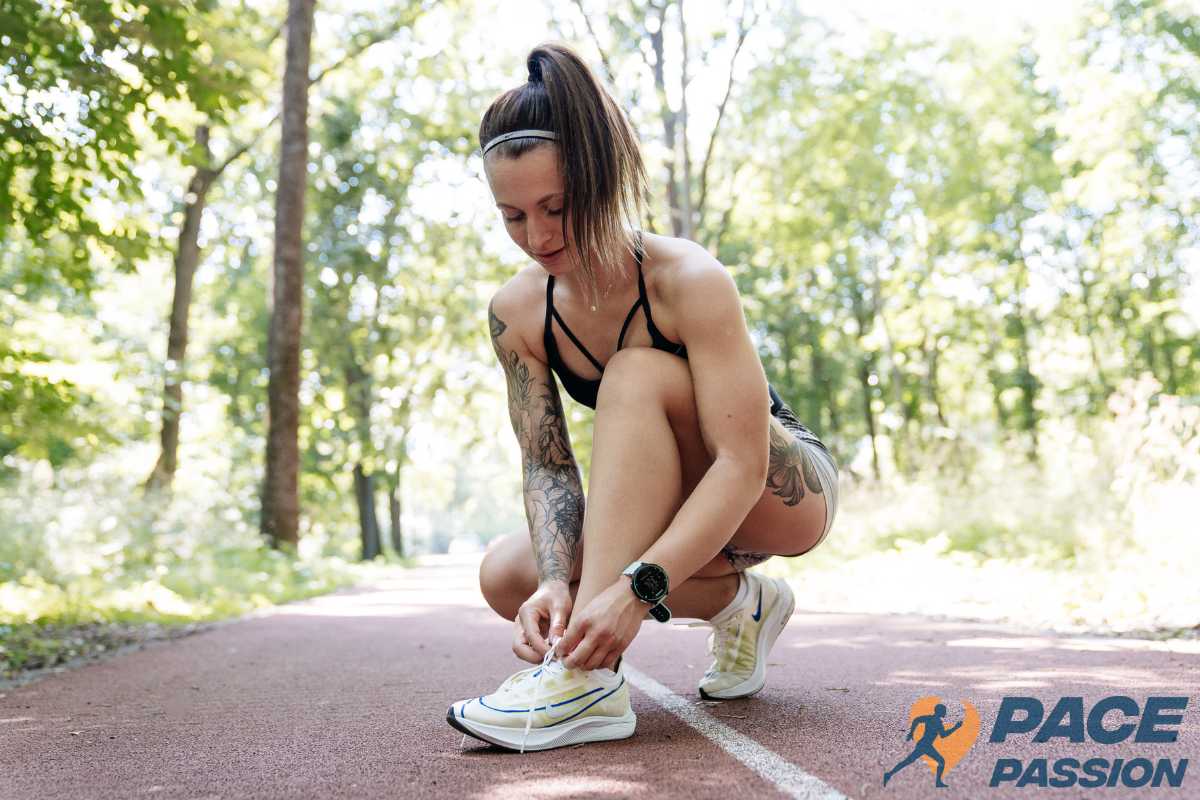 Female wearing supportive footwear for a long walk