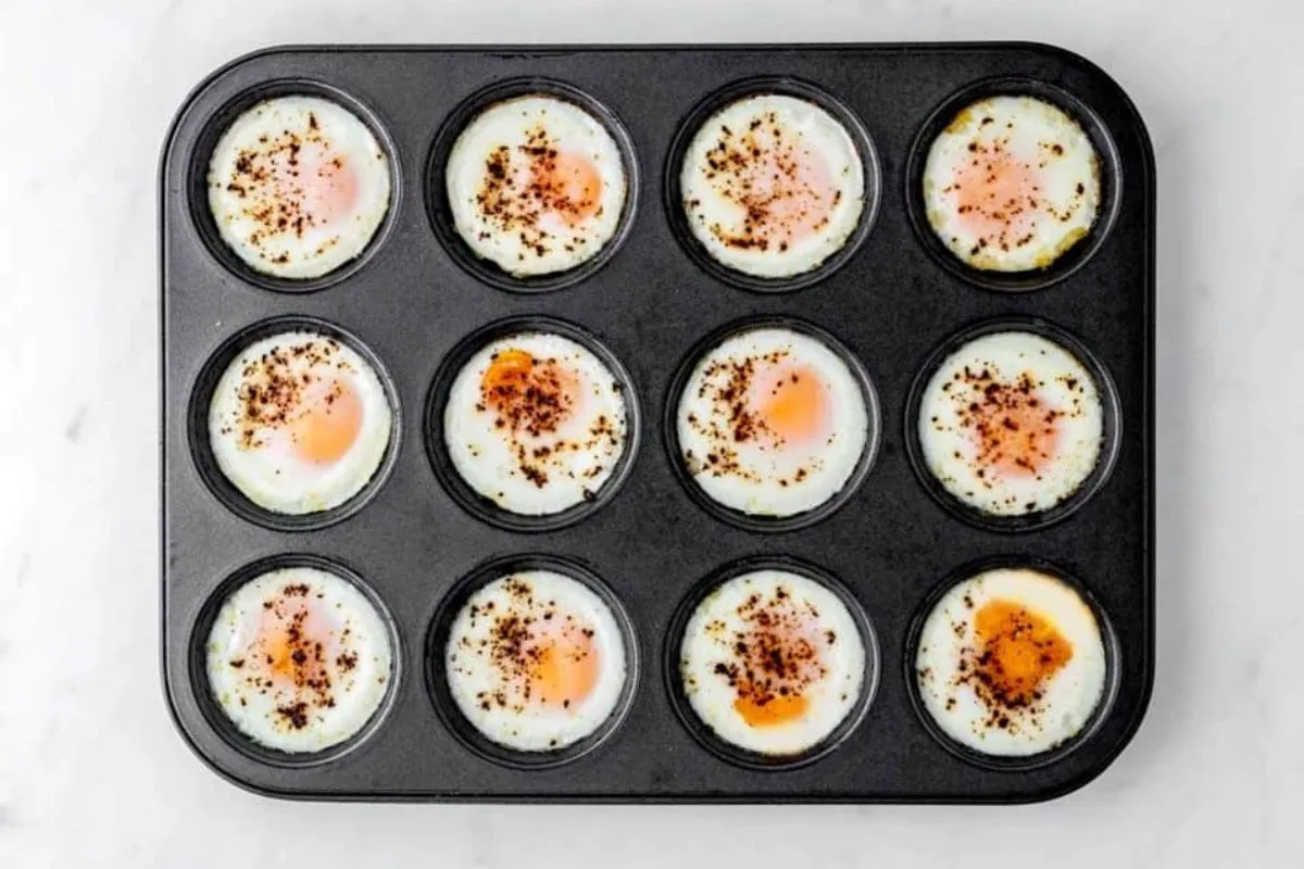 Baking eggs in a cupcake dish