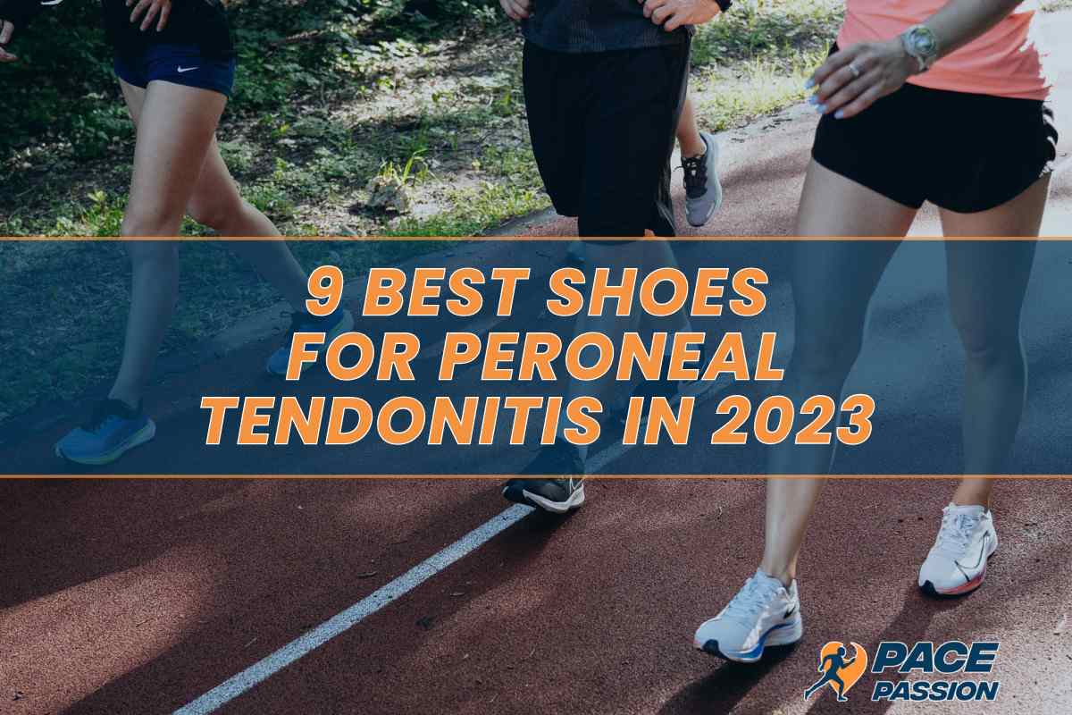 Runners wearing running shoes designed to support tendonitis