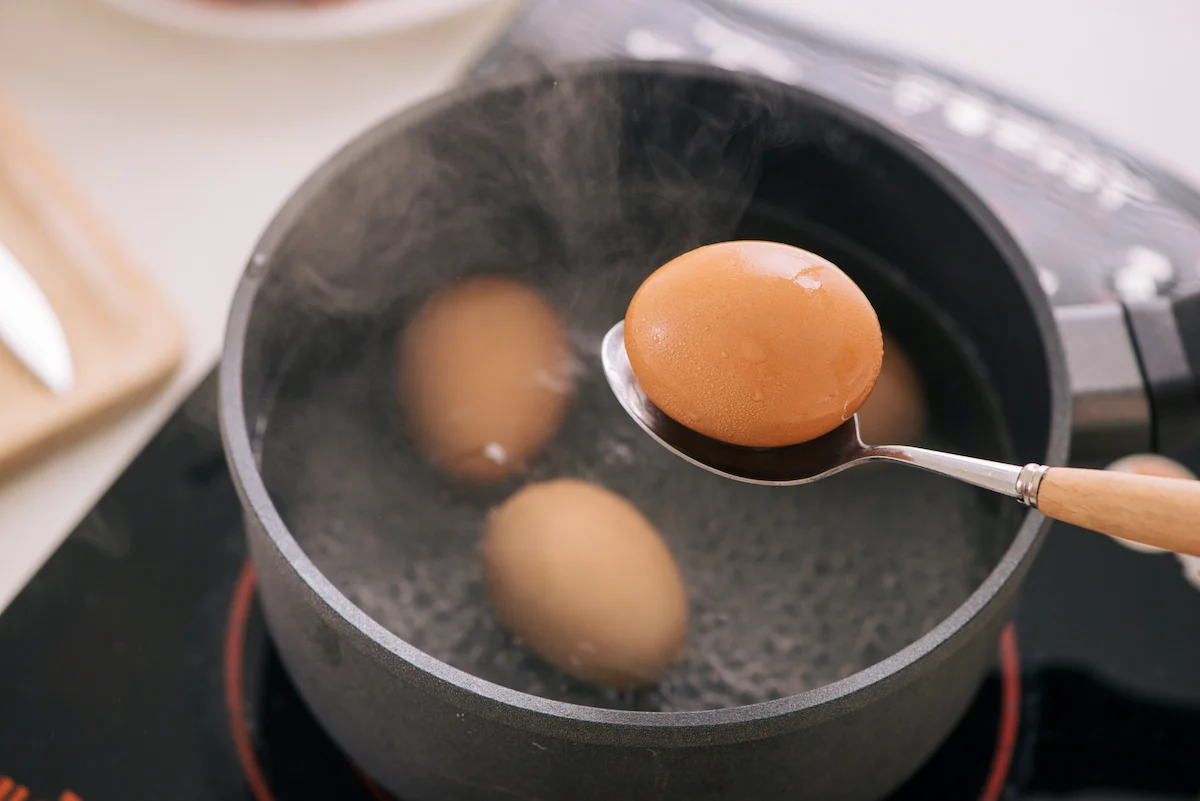Eggs boiled in water