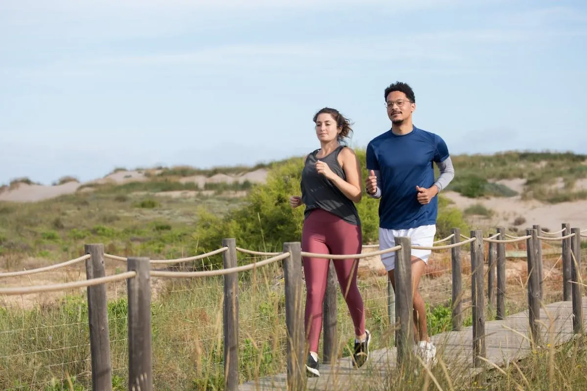 People running in slow down pace to prevent chest burning after running