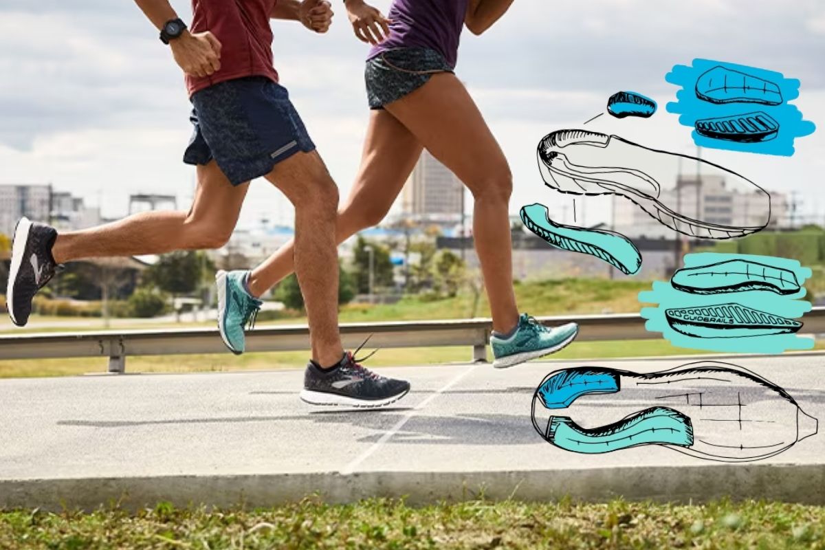 People running in shoes with arch support for stability
