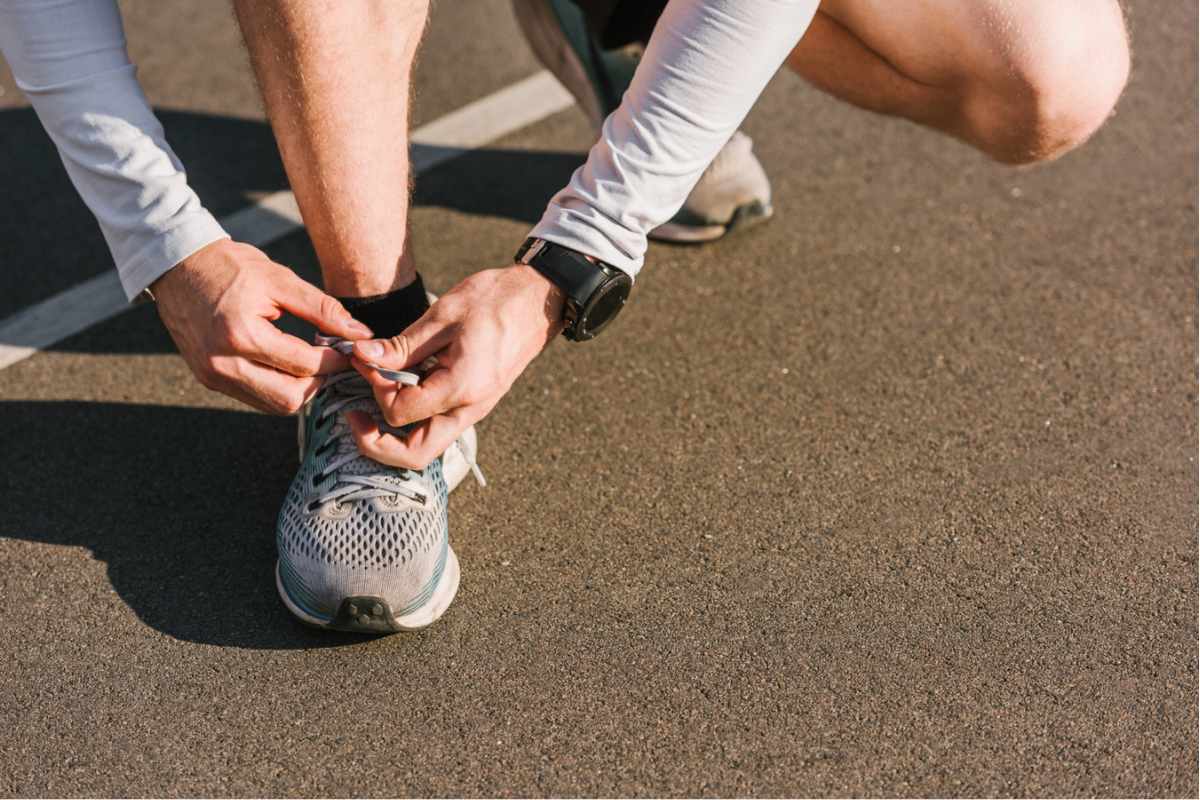 Runner in good shoes for running