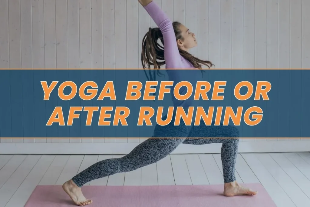 A female runner practicing yoga before or after her run