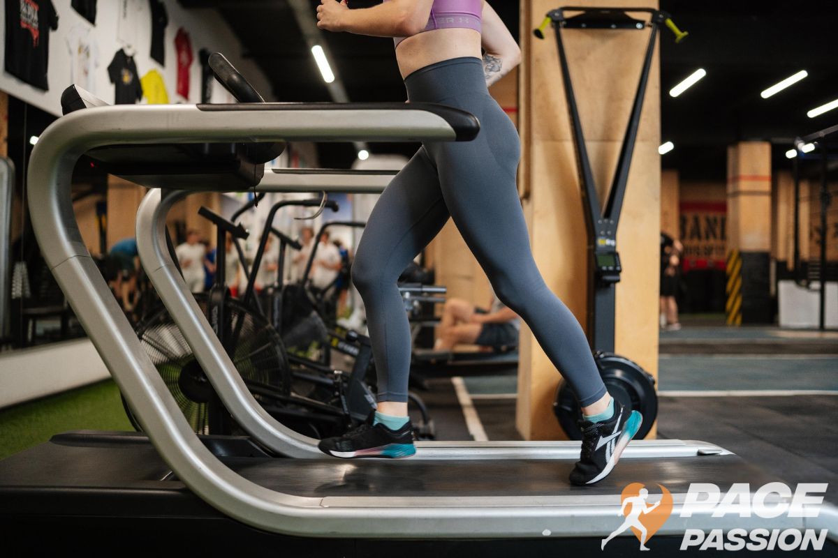 Woman walking 2 mile on a treadmill