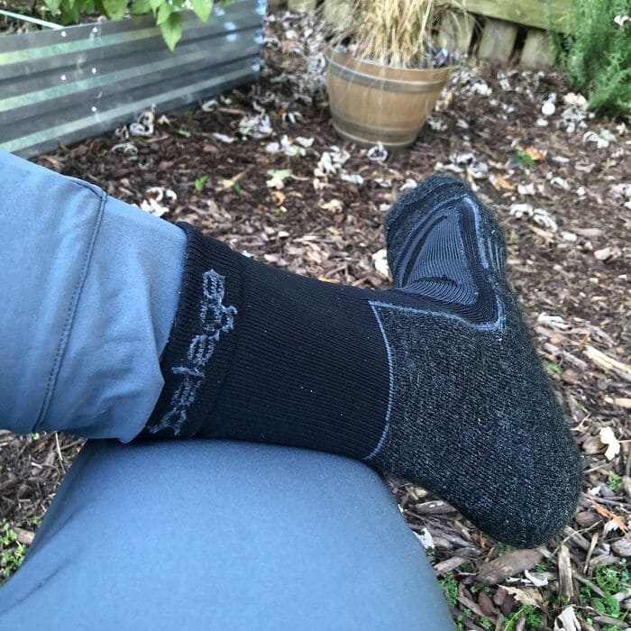 Man demonstrate Balega Blister-Resist running socks