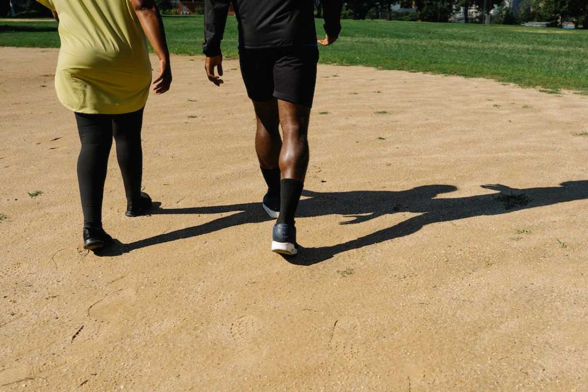 People walking five miles