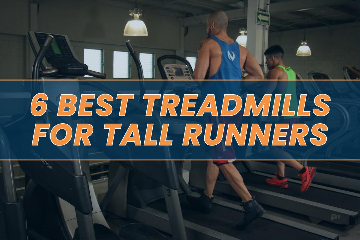 Two men of different heights jogging on a treadmill