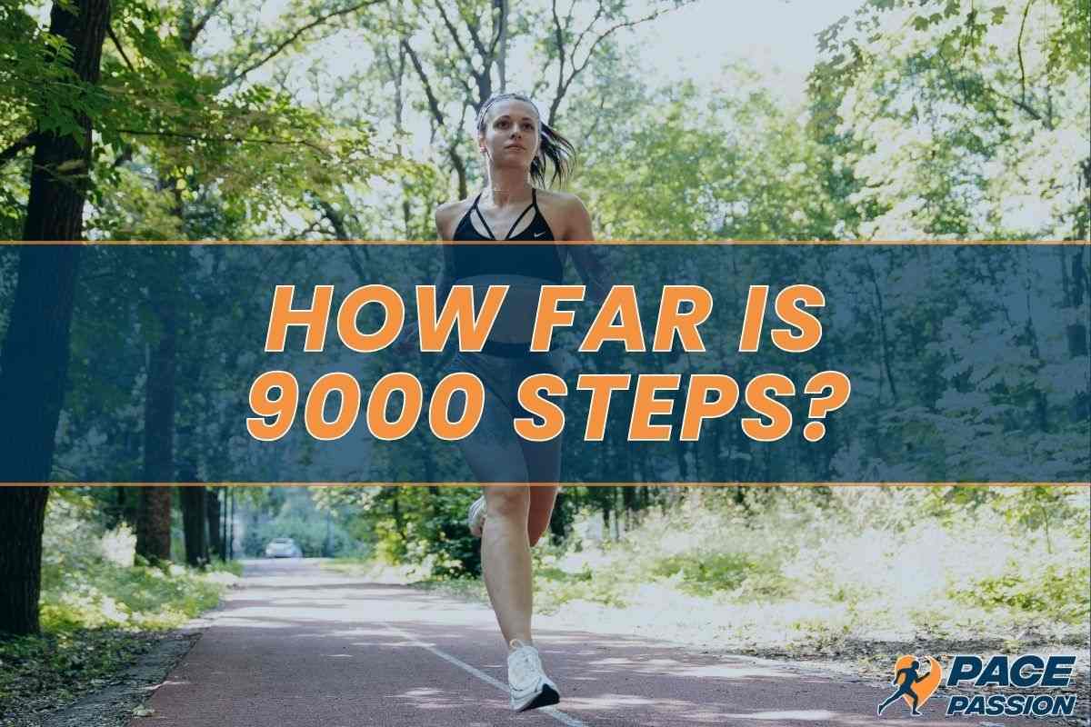Woman start running a distance of 9000 steps.